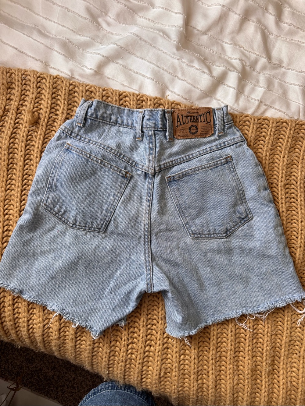 Vintage Paris Sport Club Light Blue High-Rise Denim Shorts